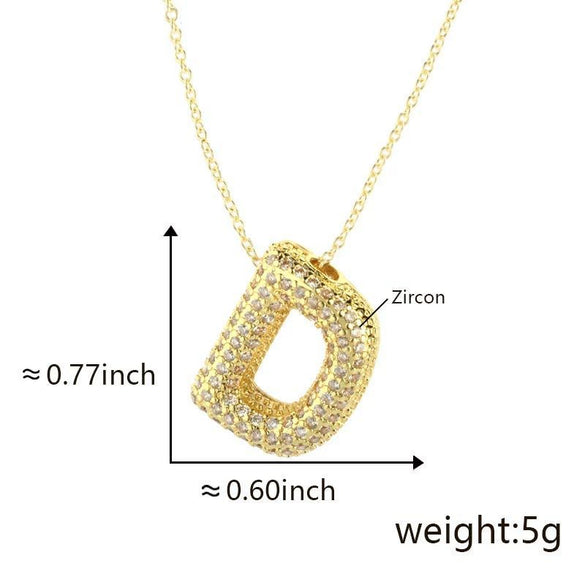 Pendant Necklace Copper Electroplated Letter Hip Hop Light Luxury