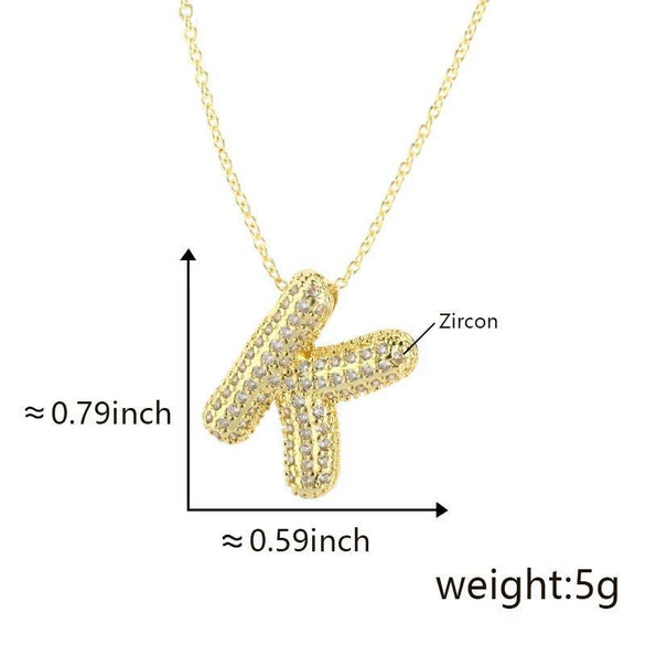 Pendant Necklace Copper Electroplated Letter Hip Hop Light Luxury