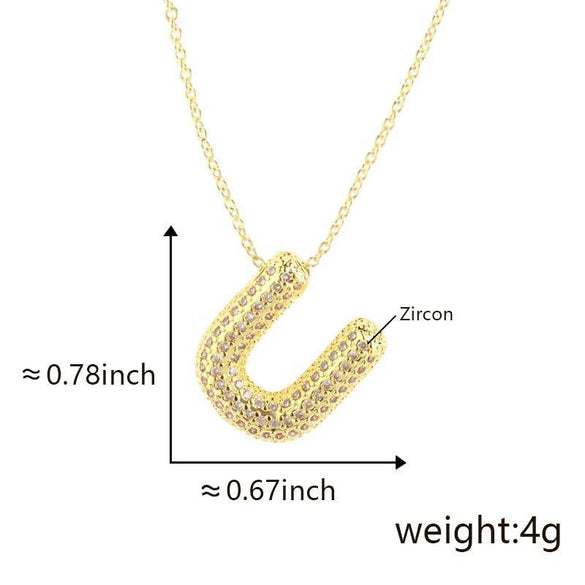 Pendant Necklace Copper Electroplated Letter Hip Hop Light Luxury
