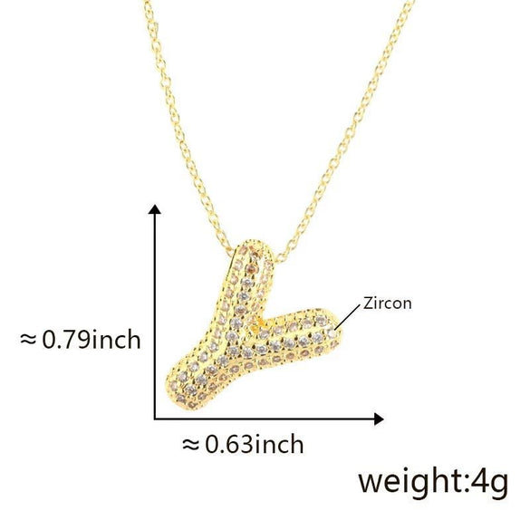 Pendant Necklace Copper Electroplated Letter Hip Hop Light Luxury