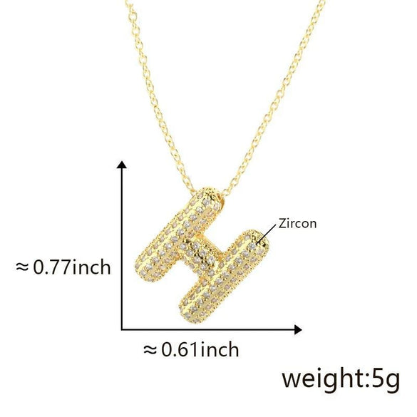 Pendant Necklace Copper Electroplated Letter Hip Hop Light Luxury