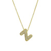 Pendant Necklace Copper Electroplated With Letter Pattern Balloon Bubble Shape