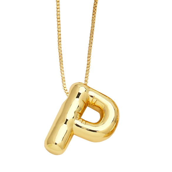 Pendant Necklace Copper English Letters Simple Style Electroplating Box Chain For Women