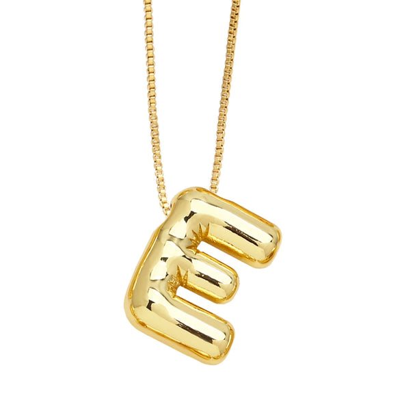 Pendant Necklace Copper English Letters Simple Style Electroplating Box Chain For Women