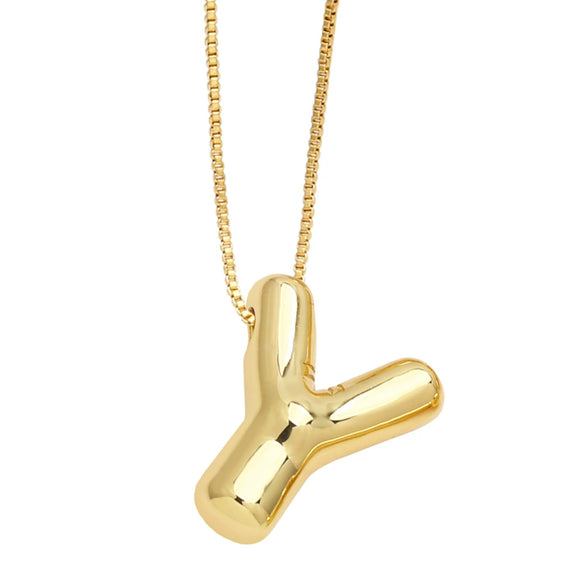 Pendant Necklace Copper English Letters Simple Style Electroplating Box Chain For Women