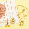 Pendant Necklace Copper English Letters Simple Style Electroplating Box Chain For Women