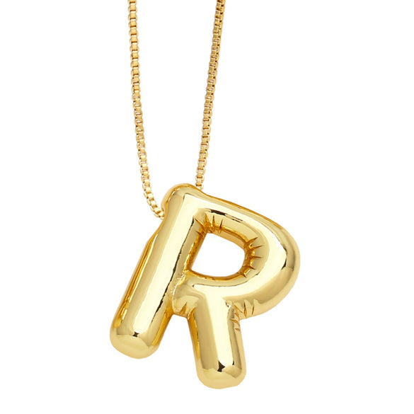 Pendant Necklace Copper English Letters Simple Style Electroplating Box Chain For Women
