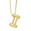 Pendant Necklace Copper English Letters Simple Style Electroplating Box Chain For Women