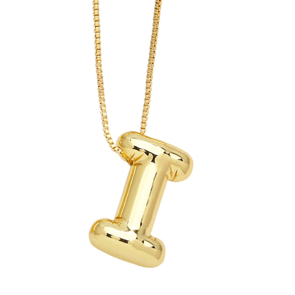 Pendant Necklace Copper English Letters Simple Style Electroplating Box Chain For Women