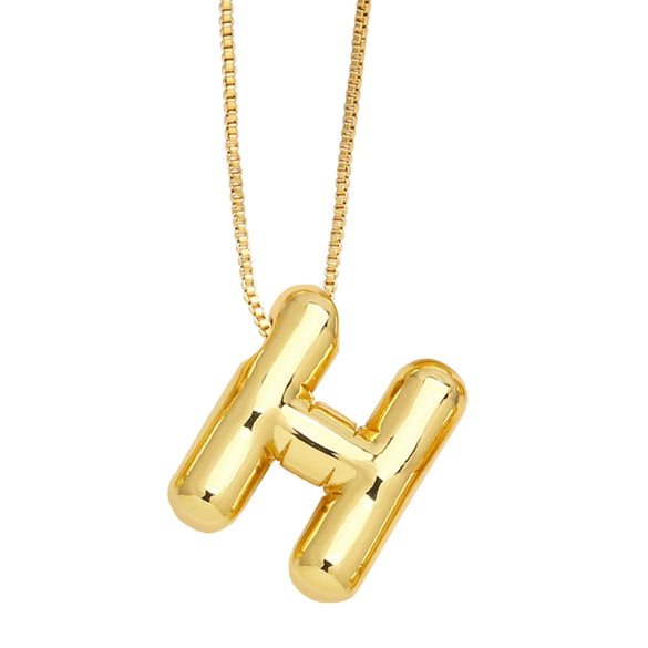 Pendant Necklace Copper English Letters Simple Style Electroplating Box Chain For Women