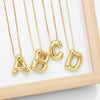 Pendant Necklace Copper English Letters Simple Style Electroplating Box Chain For Women