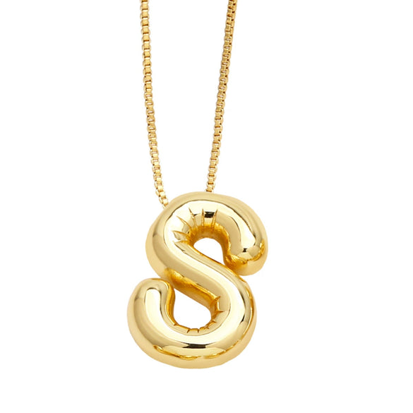 Pendant Necklace Copper English Letters Simple Style Electroplating Box Chain For Women