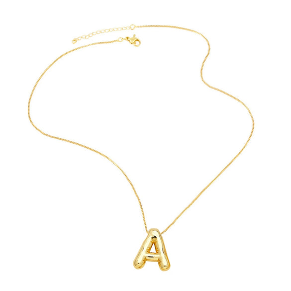 Pendant Necklace Copper English Letters Simple Style Electroplating Box Chain For Women