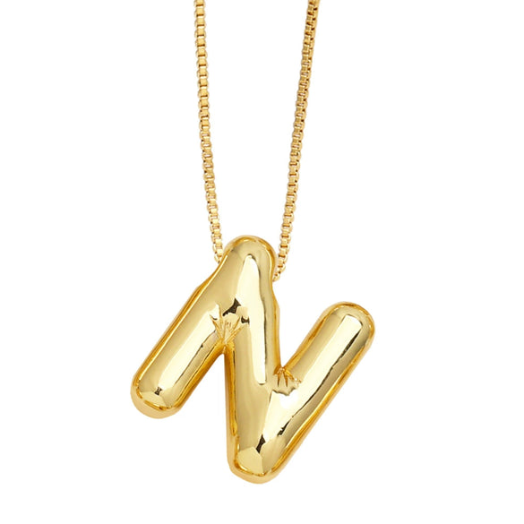 Pendant Necklace Copper English Letters Simple Style Electroplating Box Chain For Women