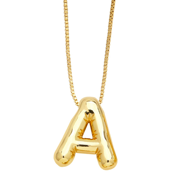 Pendant Necklace Copper English Letters Simple Style Electroplating Box Chain For Women