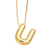 Pendant Necklace Copper English Letters Simple Style Electroplating Box Chain For Women