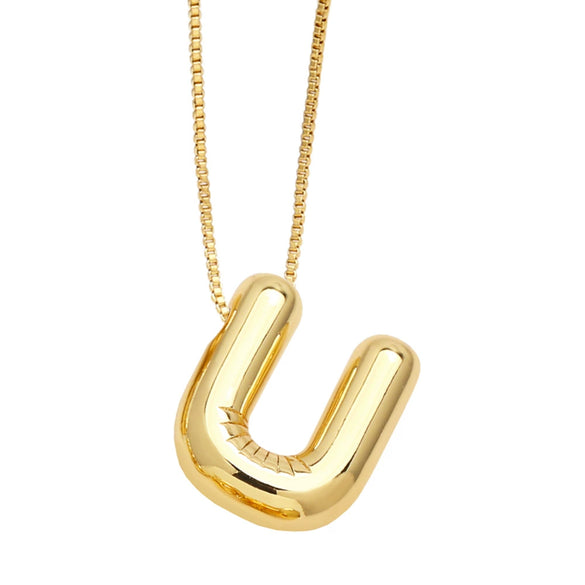 Pendant Necklace Copper English Letters Simple Style Electroplating Box Chain For Women