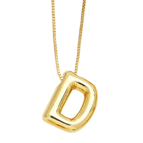 Pendant Necklace Copper English Letters Simple Style Electroplating Box Chain For Women