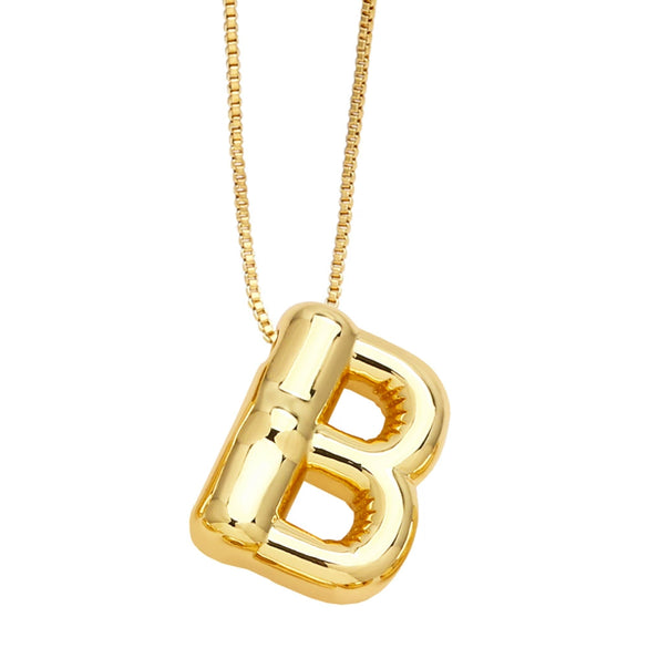 Pendant Necklace Copper English Letters Simple Style Electroplating Box Chain For Women