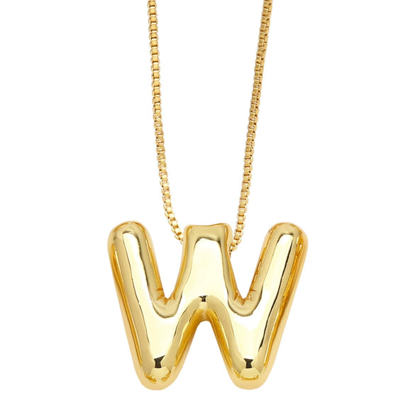 Pendant Necklace Copper English Letters Simple Style Electroplating Box Chain For Women