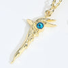 Pendant Necklace Copper Evil Bird Head Shape Geometric Retro Electroplating Mixed Gemstone Setting For Women