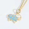 Pendant Necklace Copper Evil Bird Head Shape Geometric Retro Electroplating Mixed Gemstone Setting For Women