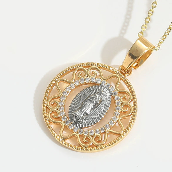 Pendant Necklace Copper Geometric Butterfly Zircon Retro Design Electroplating For Women