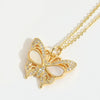 Pendant Necklace Copper Geometric Butterfly Zircon Retro Design Electroplating For Women