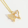 Pendant Necklace Copper Geometric Butterfly Zircon Retro Design Electroplating For Women