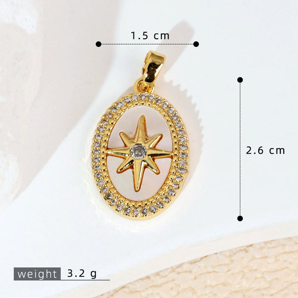 Pendant Necklace Copper Geometric Constellation Star Vintage Electroplating Women's Diy Jewelry Accessories