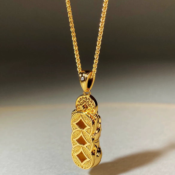 Pendant Necklace Copper Geometric Fashion Electroplated With Sand Gold Color