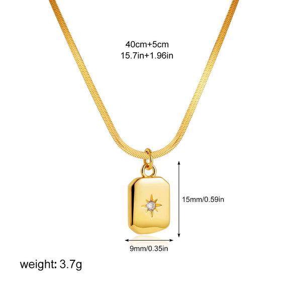 Pendant Necklace Copper Geometric Heart Electroplating Light Luxury Minimalist For Women