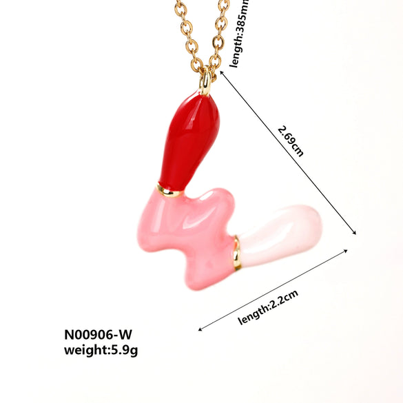 Pendant Necklace Copper Geometric Letter Electroplated