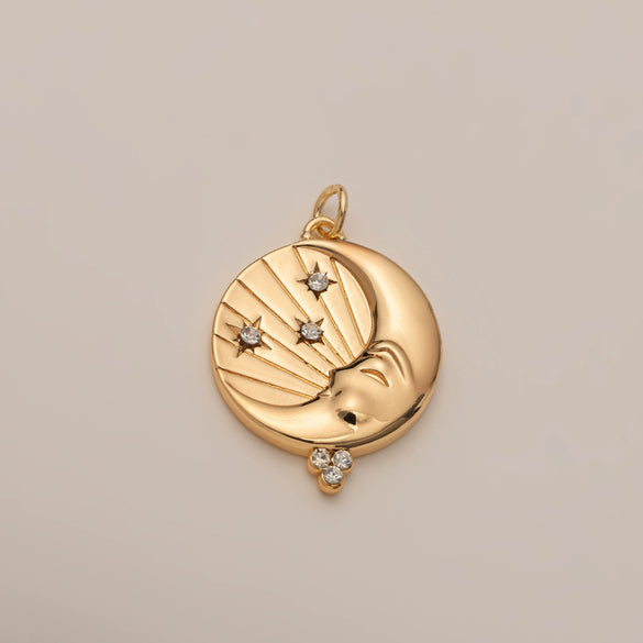 Pendant Necklace Copper Geometric Shape Vacuum Plated 18K Gold Color