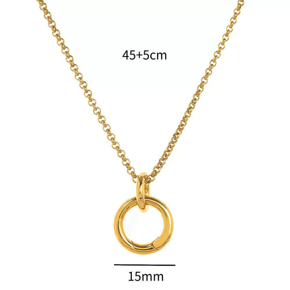 Pendant Necklace Copper Geometric Shape Vacuum Plated 18K Gold Color