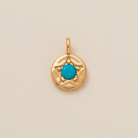 Pendant Necklace Copper Glass Zircon Fivepointed Star Round Electroplating