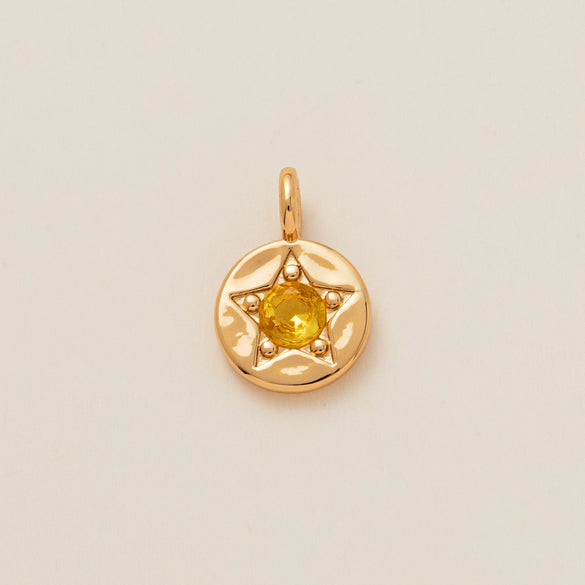 Pendant Necklace Copper Glass Zircon Fivepointed Star Round Electroplating