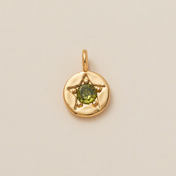 Pendant Necklace Copper Glass Zircon Fivepointed Star Round Electroplating