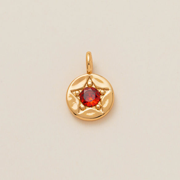Pendant Necklace Copper Glass Zircon Fivepointed Star Round Electroplating