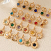 Pendant Necklace Copper Glass Zircon Fivepointed Star Round Electroplating