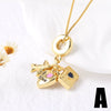 Pendant Necklace Copper Gold Plated Geometric Minimalist Style