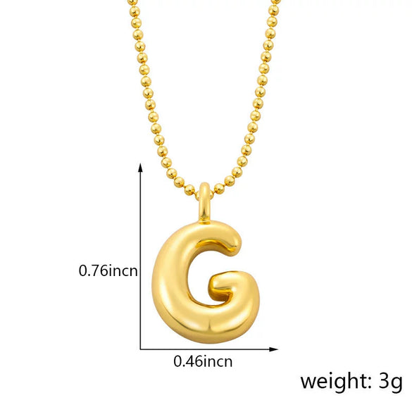 Pendant Necklace Copper Gold Plated Letter Balloon Shape Electroplating
