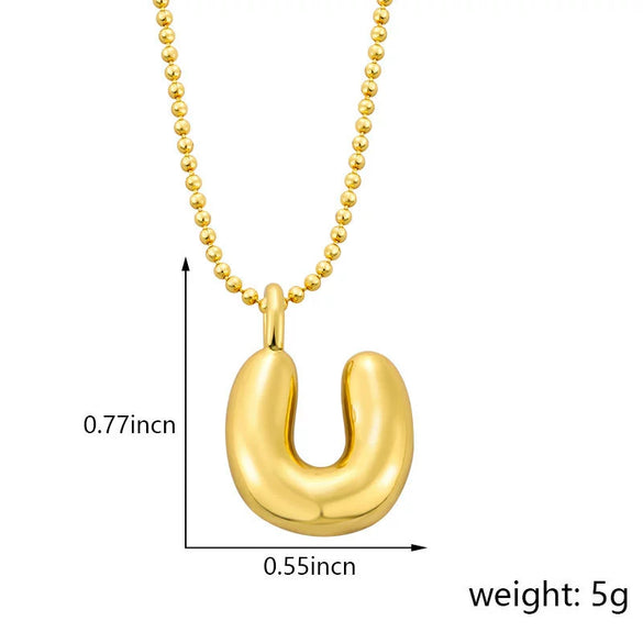 Pendant Necklace Copper Gold Plated Letter Balloon Shape Electroplating