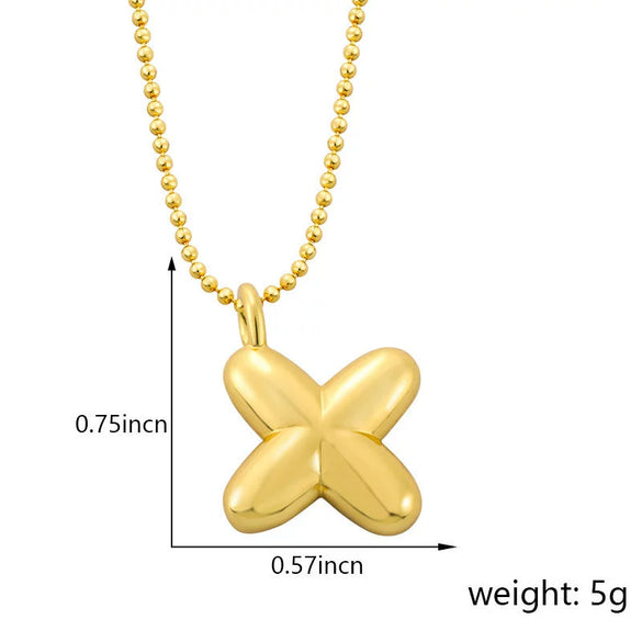 Pendant Necklace Copper Gold Plated Letter Balloon Shape Electroplating