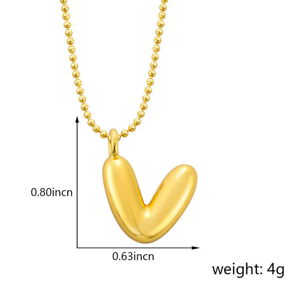 Pendant Necklace Copper Gold Plated Letter Balloon Shape Electroplating