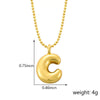 Pendant Necklace Copper Gold Plated Letter Balloon Shape Electroplating