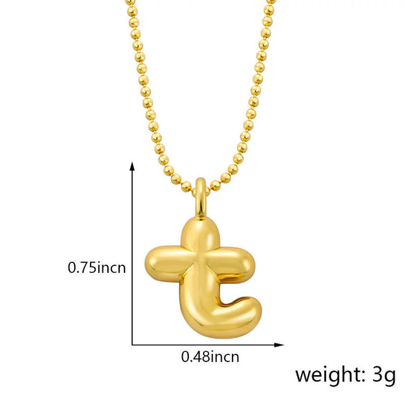 Pendant Necklace Copper Gold Plated Letter Balloon Shape Electroplating