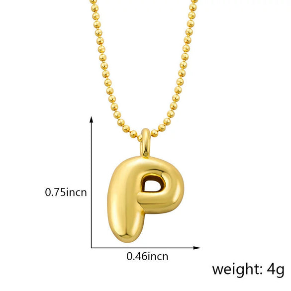 Pendant Necklace Copper Gold Plated Letter Balloon Shape Electroplating