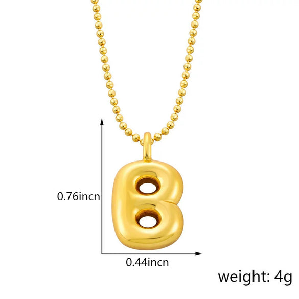 Pendant Necklace Copper Gold Plated Letter Balloon Shape Electroplating