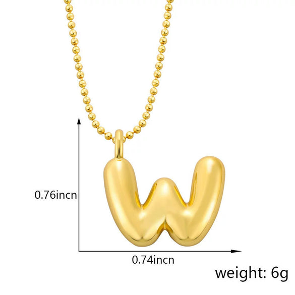 Pendant Necklace Copper Gold Plated Letter Balloon Shape Electroplating